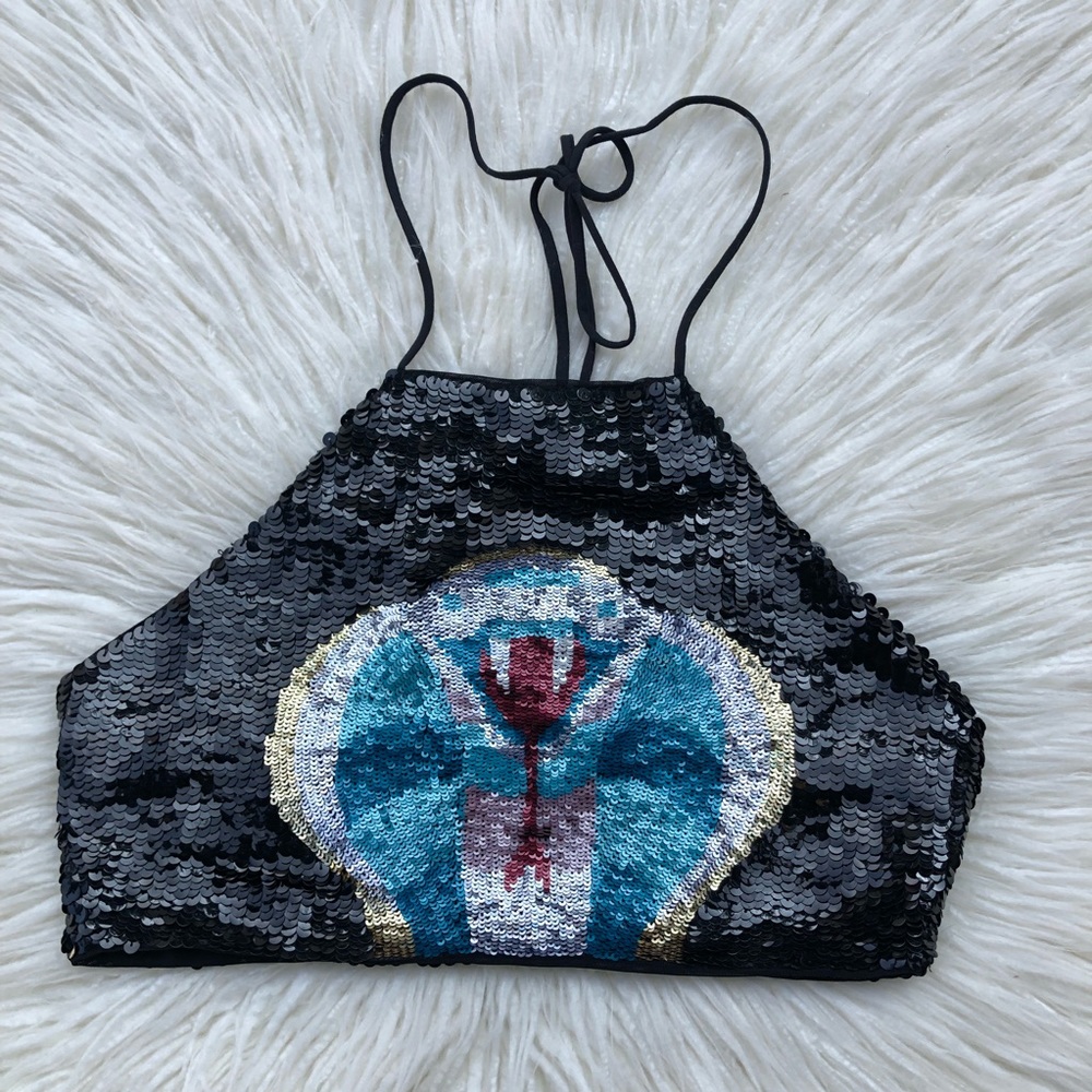 🆕 Cobra Sequin Crop Top